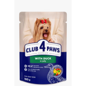 Пауч за подрастващи кученца от мини и дребни породи  CLUB 4 PAWS Premium Puppies With duck in jelly с Патешко месо в желе